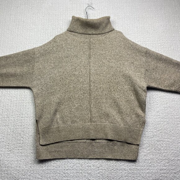 H&M Chunky Cozy Sweater Womens Sz M Mock Neck Wool Blend Brown / Beige - Picture 9 of 16